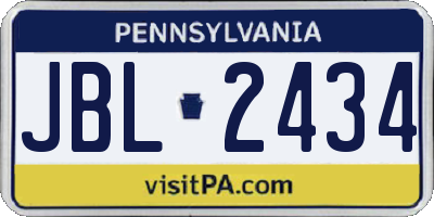 PA license plate JBL2434