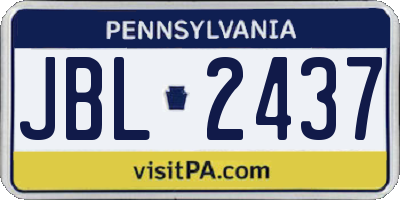 PA license plate JBL2437