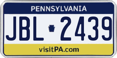 PA license plate JBL2439