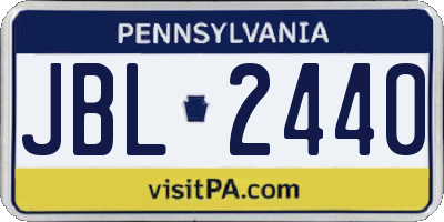 PA license plate JBL2440