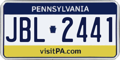 PA license plate JBL2441