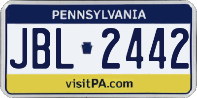 PA license plate JBL2442