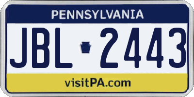 PA license plate JBL2443