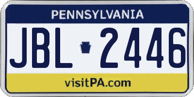 PA license plate JBL2446