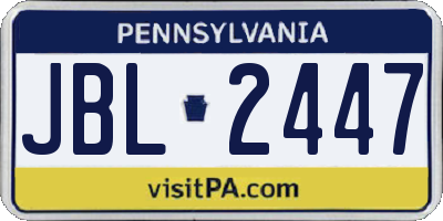 PA license plate JBL2447