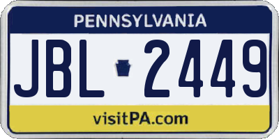 PA license plate JBL2449