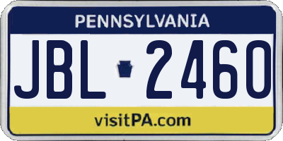 PA license plate JBL2460