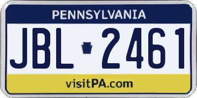 PA license plate JBL2461