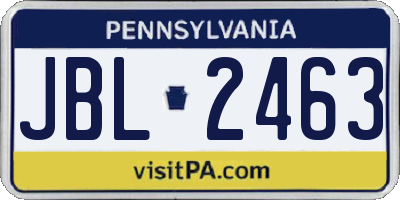 PA license plate JBL2463