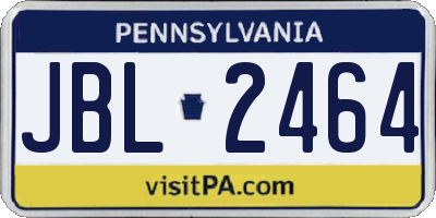 PA license plate JBL2464