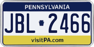 PA license plate JBL2466