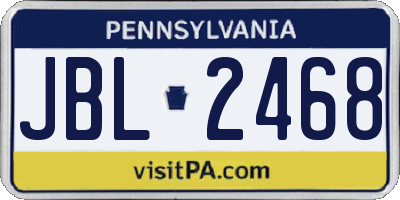 PA license plate JBL2468