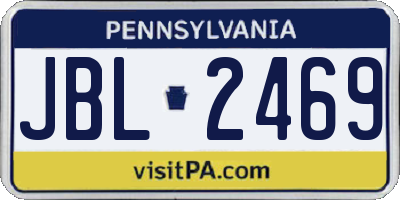 PA license plate JBL2469