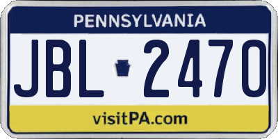 PA license plate JBL2470