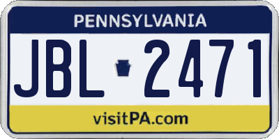 PA license plate JBL2471