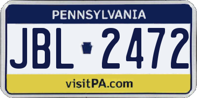 PA license plate JBL2472