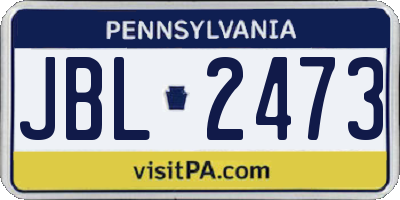 PA license plate JBL2473