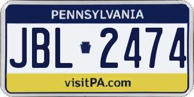 PA license plate JBL2474