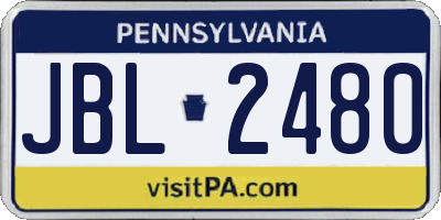 PA license plate JBL2480