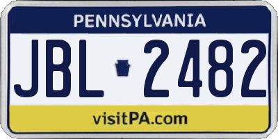 PA license plate JBL2482