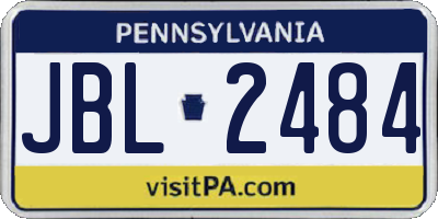 PA license plate JBL2484