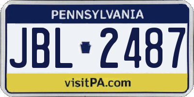 PA license plate JBL2487