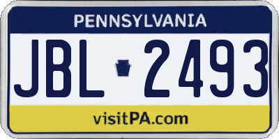 PA license plate JBL2493