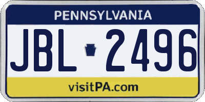 PA license plate JBL2496