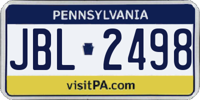 PA license plate JBL2498