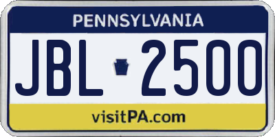 PA license plate JBL2500