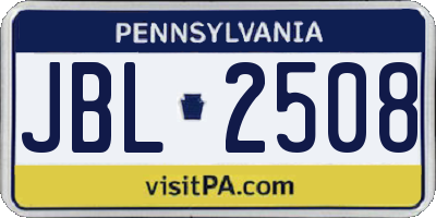 PA license plate JBL2508