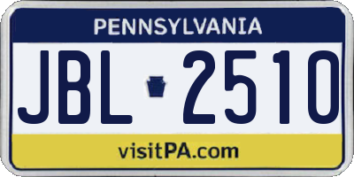 PA license plate JBL2510