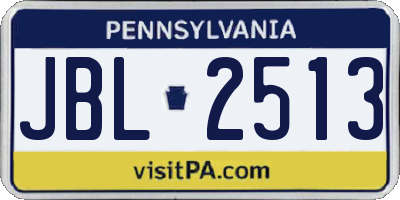 PA license plate JBL2513