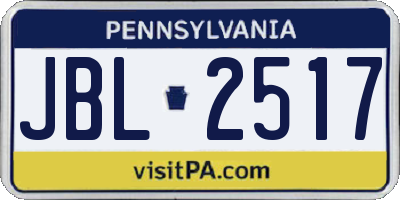 PA license plate JBL2517