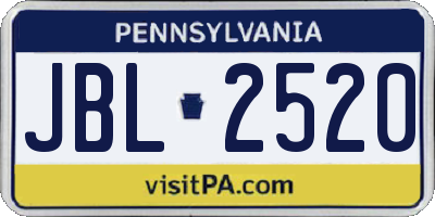 PA license plate JBL2520