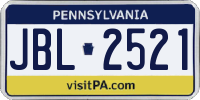 PA license plate JBL2521