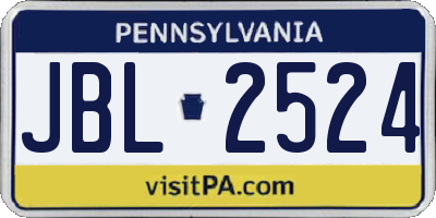 PA license plate JBL2524