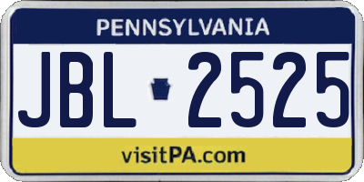 PA license plate JBL2525