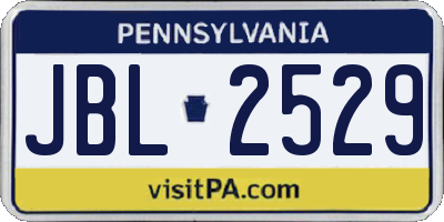 PA license plate JBL2529