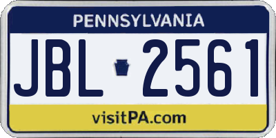 PA license plate JBL2561