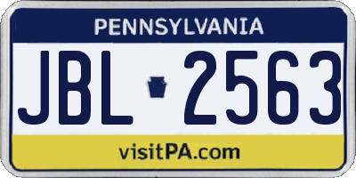 PA license plate JBL2563