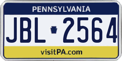 PA license plate JBL2564