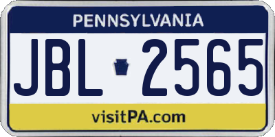 PA license plate JBL2565