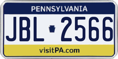 PA license plate JBL2566