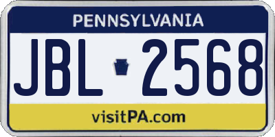 PA license plate JBL2568