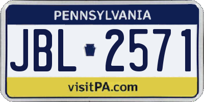 PA license plate JBL2571