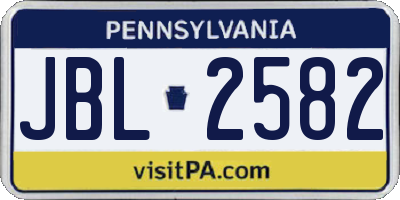 PA license plate JBL2582