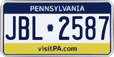 PA license plate JBL2587