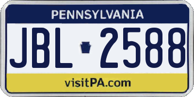 PA license plate JBL2588