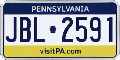 PA license plate JBL2591